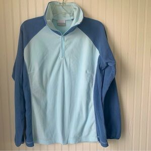 Columbia Quarter Zip Pullover (XL) 2-tone baby blue and cornflower blue (NWOT)